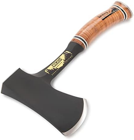 ESTWING Sportsman's Axe - 14" USA Made Special Edition Camping Hatchet with Forged Steel Construction & Genuine Leather Grip - E24ASEA | Made in USA, Outdoor Versatility, Genuine Leather Grip, Forged In One Piece, Heavy Duty Sheath