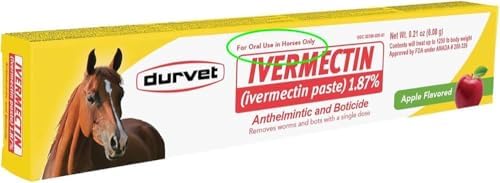 Durvet Ivermectin Paste Dewormer - 6.08g dose @ 1.87% Apple Flavor (6-Pack)