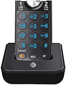 AT&T TL88102BK DECT 6.0 2-Line Expandable Cordless Phone with Answering System and Dual Caller ID/Call Waiting, 3 Handsets, Black