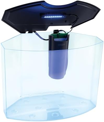 GloFish Crescent aquarium Kit 3 Gallons, Includes Hidden Blue LED Light And Internal Filter
