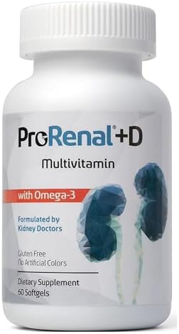 ProRenal+D with Omega-3 Fish Oil Kidney Multivitamin 60 Softgels, 30-Days