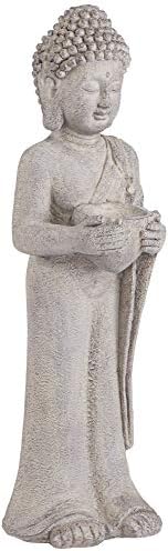 John Timberland Standing Buddha 32" High Gray Indoor-Outdoor Statue | Sculpture Zen Asian Japanese Garden Decor Front Porch Patio Yard Outside Home