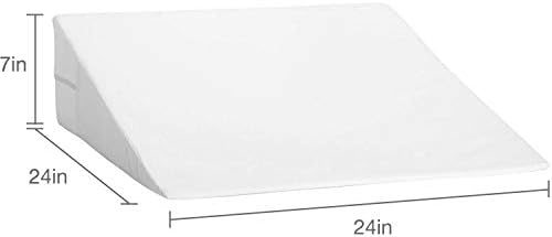 DMI Bed Wedge Pillow and Triangle Wedge with Elevated Incline for Neck Pain, Headaches, Shoulders, Back Pain, Foot Support, Knee Pain or Restless Leg Syndrome, 24x24x12 inches, White (Pack of 1)