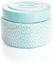 Capri Blue Volcano Printed Travel Tin Jar Candle - Luxury Candle with a Long Lasting Soy Wax Blend - Scented with Tropical & Fruity Fragrance (Blue Color, 8.5 oz)