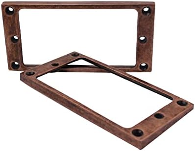 Guyker Flat Metal Humbucker Pickup Mounting Ring Set - Bridge Neck Pickups Cover Frame Replacement Part for Electric Guitar or Precision Bass(2PCS