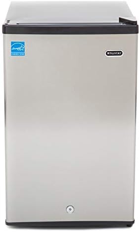 Whynter Upright Freezer 2.1 Cu Ft Lock, Mini Freezer, Stainless CUF-210SS | Adjustable Thermostat and Security Lock, Energy Star Rated, Reversible Door, Adds Compact Frozen Storage at Home