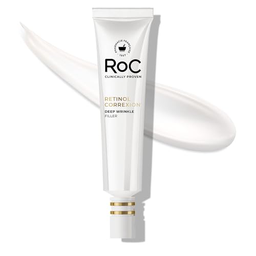 RoC Retinol Correxion Wrinkle Filler for Deep Wrinkles with Hyaluronic Acid | 1oz retinol serum for face, skin care for women and men, visibly reduce fine lines, clinically proven, packaging may vary