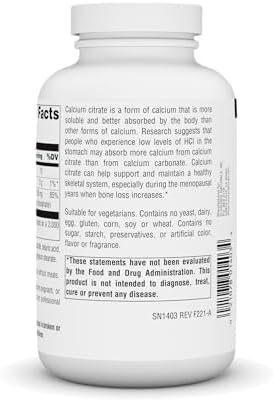 Source Naturals Calcium Citrate, 1,000 mg - 180 Tablets | 1,000 mg of calcium citrate per serving | Bone Support*