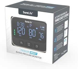 SureLife Premium Wrist Blood Pressure Monitor | Voice Readout, Irregular Heartbeat Alerts, Color-Coded Backlit LCD Screen, Fully Automatic