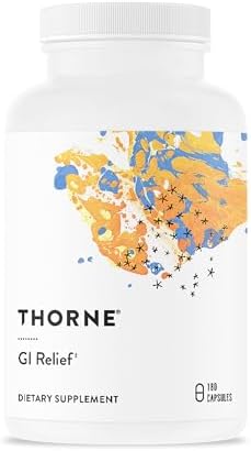 THORNE GI Relief, DGL, Slippery Elm, Marshmallow Root & Aloe, 180 Capsules | Eases Digestive Discomfort & Soothes Esophageal Irritation