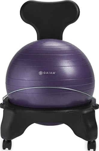Gaiam Ultimate Balance Ball Chair, Swivel Base, Home & Office