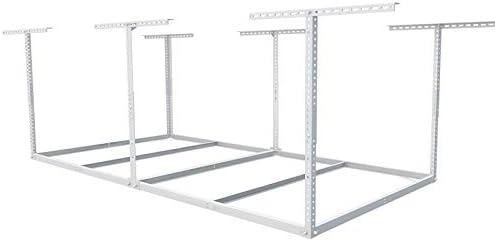 FLEXIMOUNTS 4x8 Overhead Garage Storage Rack, Without Decking, Black