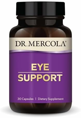 Dr. Mercola Eye Support - Supports Eye & Vision Health - with Lutein, Zeaxanthin, Organic Astaxanthin & Black Currant - Non-GMO, Gluten-Free & Soy Free - 30 Capsules (30 Servings)