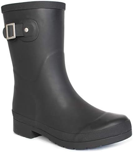 Chooka Women's Waterproof Mid-Height Faux Fur Lined Pull-On Rain Boot