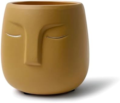 GeLive Head Plant Pot Succulent Planter with Drainage Hole Modern Statue Flower Pot Face Plant Vase Windowsill Box Art Home Decoration Indoor