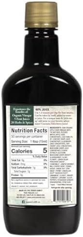 Sipping Apple Cider Vinegar Tonic – 1-Pack of Amish Harvest Elixir with 25 Herbs & Juices like Wildcrafted Apple Cider Vinegar with Mother &
