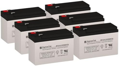 SigmasTek SP12-9 - 12V 9AH F2 SLA Battery - Replaces: Universal Power UB1290 (40748), UB1280HR (D5785), B&B Battery BP8-12, HR9-12, Vision CP1290, Yuasa NP9-12