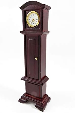 Melody Jane Dolls House Working Grandfather Clock Mahogany Miniature Hall Furniture
