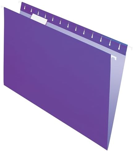 Office Depot 2-Tone Hanging File Folders, 1/5 Cut, 8 1/2in. x 14in., Legal Size, Purple, Box of 25, OD81631