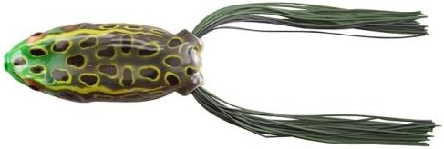BOOYAH Poppin' Pad Crasher Topwater Bass Fishing Hollow Body Frog Lure with Weedless Hooks