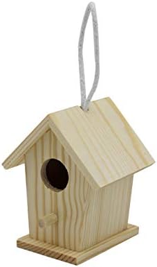Creative Hobbies 12-Pack of Mini Wooden Bird Houses to Paint, with Hanging Cords, Unfinished DIY Design Your Own Great for Crafts, Weddings