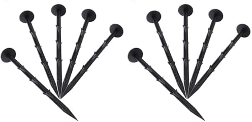 KINGLAKE 30 Pcs 4.3 inch Sturdy Plastic Stakes Anchors Rustproof for Holding Down Landscape Fabric Lawn Edging,Tents,Game Nets and Rain Tarps Black