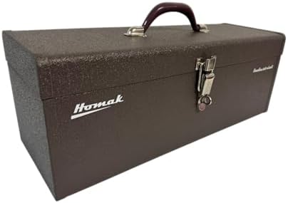 Homak Industrial 20-Inch Tool Tote Steel Toolbox, Brown Winkle Powder Coat, BW00252200 | BW00252200, Powder Coat