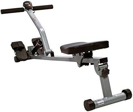 Sunny Health & Fitness Compact Hydraulic Rower with 12-Level Resistance | Full-Body Cardio, Joint-Friendly, Lightweight & Portable, Quiet & Smooth Ride, Easy-Assembly, Free SunnyFit App