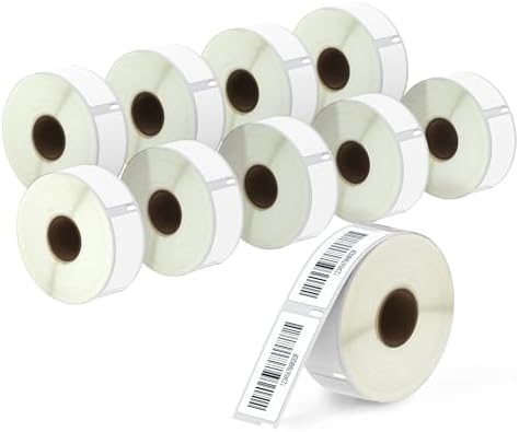 BETCKEY - Compatible DYMO 30252 (1-1/8" x 3-1/2") Address & Barcode Labels - Compatible with DYMO Labelwriter 450, 4XL, NOT Fit 550 & 5XL [10 Rolls/3500 Labels]