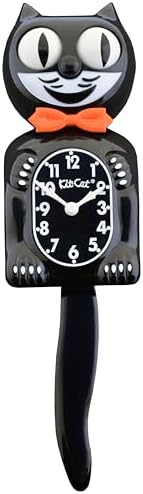 Kit Cat Klock Large Lace and Tail Black (15.5″ high) Wall Clocks