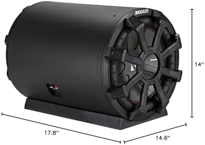KICKER 46CWTB102 TB10 10-inch Loaded Weather-Proof Subwoofer Enclosure w/Passive Radiator - 2-Ohm, 400 Watt