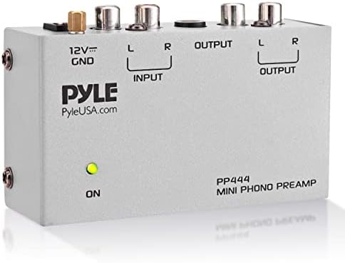 Pyle Ultra Compact Phono Preamp - Mini Turntable Preamp for Audio - Guitar
