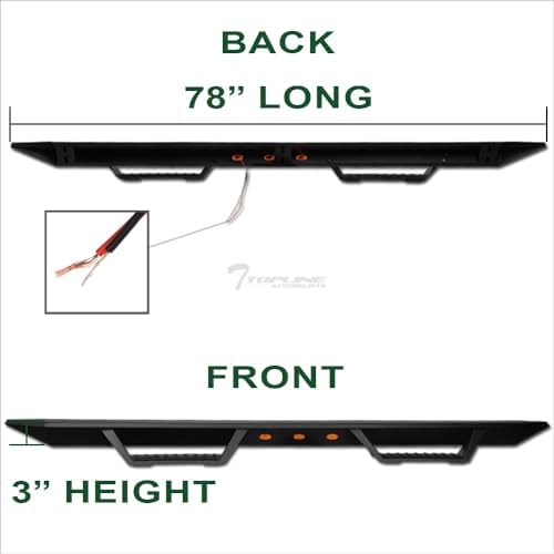 7422446042025 Compatible with 2022-2024 Toyota Tundra Double (Extended) Cab Matte Black Steel Modular LED Drop Step Side Nerf Bars