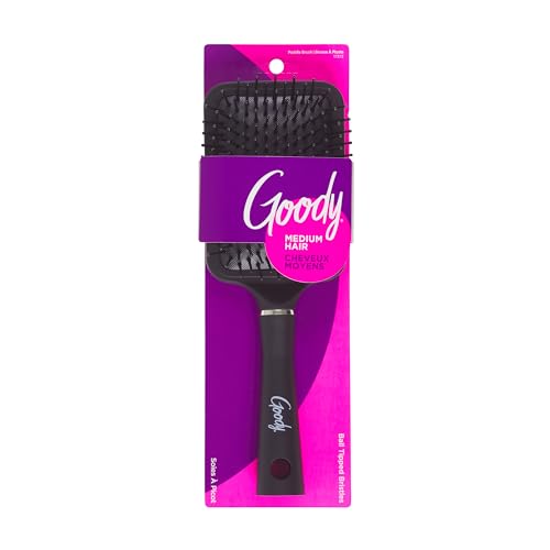 Goody Detangle It Paddle Brush, Black, Custom Style Detangler with Ball-Tipped Bristles