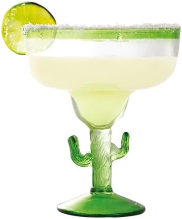 Supreme Housewares Cactus Margarita Glasses, Durable BPA-Free Acrylic Drinkware, Shatter-Proof and Reusable, Green, 18 oz, Set of 2