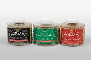 Borsari Seasoned Salt Combo - Multi-Use All Purpose Original and Orange Ginger Seasonings - Gourmet Sea Salt Blends With Herbs and Spices - Set of 2, 4 oz Shaker Bottles