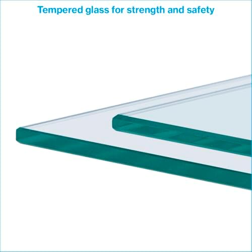 Tempered Glass Shelf - Set of 2, 10" x 36" x 3/16" - Stylish & Sturdy Floating Shelves