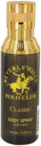 Beverly Hills Polo Club Body Spray for Men - BHPC Blaze - Fresh, Earthy with Notes of Cedar & Basil - Long Lasting Body Mist Cologne Scent - Ideal Gift for Him, 6oz