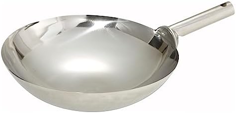 Winco 13 3/4" Stainless Steel Wok Cover | Great for Covered Cooking, Heat Retention, Stir Fry and Kitchen Prep