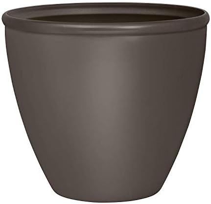 Suncast Wicker Planter w/ Drillable Drain Holes, Decorative Indoor/Outdoor Pot, 18in, Java