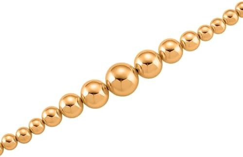 Round Shape Beaded Chain Necklace in Goldtone 20-22 Inches