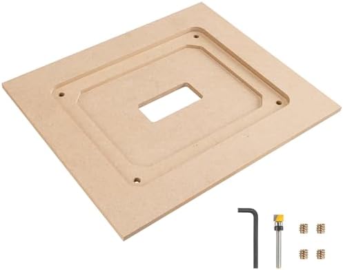 O'SKOOL Router Table Insert Plate Template Kit for 9-1/4" × 11-3/4" Plates | MDF Routing Guides, Router Bits