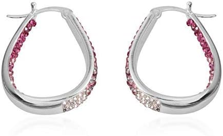 Shop LC Crystals Inside Out Hoop Hoops Earrings Platinum Plated Fashion Jewelry Unique Birthday Gifts for Women