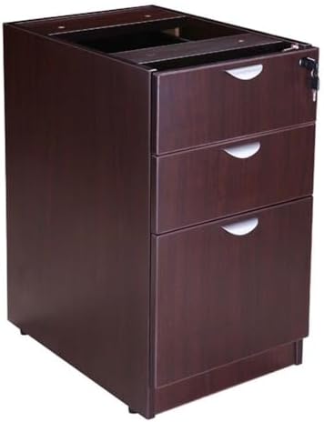 Boss Office Products Belarus Executive U-Shape Curved Bow Desk with Hutch and File Storage Pedestal, 71", Mocha