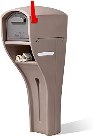 Step2 MailMaster Extra Large Mailbox & Post, Weather Resistant, Large Outdoor Mailboxes, Made of Durable Plastic, Easy to Install, Flag Included