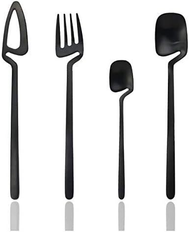 JASHII Hangable Silverware Set, Matte Rainbow Flatware Cutlery Set Service for 2