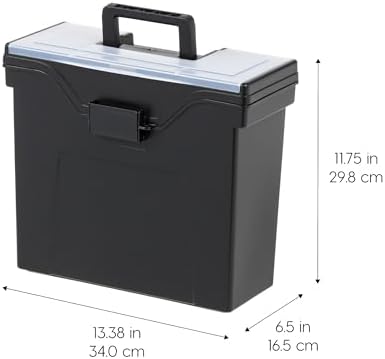 IRIS USA 4-Pack File Box Organizer with Wing Lid Letter/Legal 18 Qt, Clear | Organize letter and legal files, documents and paperwork with a wing lid for quick access and secure storage