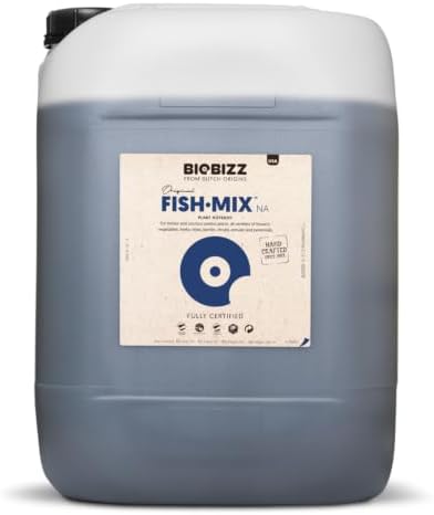 BioBizz 1L Fish-Mix Organic Liquid Fertiliser - Nitrogen-Rich Fish Emulsion Plant Feed for Soil, Coco and Hydroponics - Stimulates Microbial Activity for Vigorous Vegetative Plant Growth