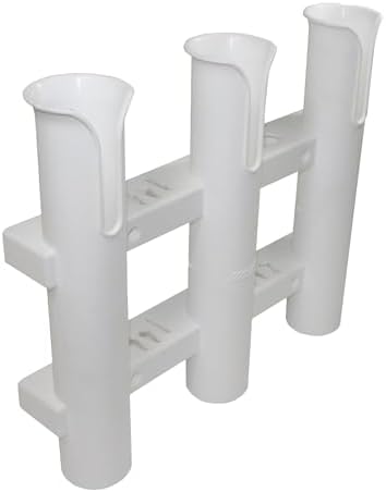 SeaSense 3-Rack Fishing Rod Holder for Your Boat, Pontoon, Garage – Convenient Storage for Fishing Poles, Pliers, Filet Knives & Other Gear – Mounting Hardware Included, Snaps Together Easily