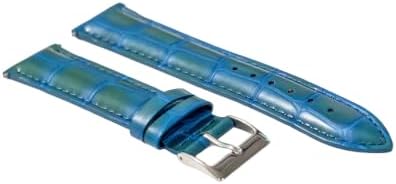 Ewatchparts 20mm Leather Watch Band Strap Compatible With Invicta Diver Russian Watch Light Blue